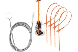 AWAVM Reinigungsbürste für Rohre,5 in 1 Abflussreiniger Spirale Mehrzweck,spirale abfluss rohrreinigung ​für Küchenspüle,Bad Badewanne,Abflüsse Dredge Pipe,Abwasserkanäle