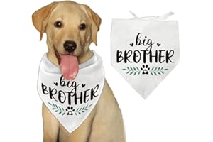 arricraft 1 pañuelo para perro para mascotas, bandana blanca triangular de algodón con texto "Big Brother" "Planta", lavable, para cachorros y gatos, accesorios