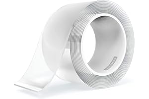 LLPT Dwustronna taśma nano 50,8 mm x 10 m x 1 mm mocna taśma montażowa wytrzymała taśma żelowa przezroczysta bez śladów, można ją prać, nie pozostawia resztek do domu, biura, sklepu, dekoracja na karty, plakat ze zdjęciami na ścianę (SN233)