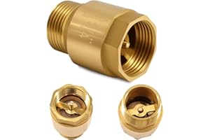 BEATIFIC 3/4 Zoll Messing Rückschlagventil, 3/4" AG x 3/4" IG, DN20 Rückflussverhinderer mit Innengewinde und Außengewinde, 3/4 Zoll Vertikales Messing Rückschlagventil, Rücklaufventil für Pumpe, Garten