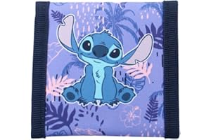 mybagstory - Portefeuille/Porte Monnaie pour Enfant Stitch Violet - Fille - Ecole - Maternelle - Garderie - Vacances - 10 cm