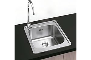 GRESINEX Tokio - Fregadero Encastrar Cuadrado 50 x 50 | 1 Seno | Acero Inoxidable Aisi 304