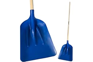 Crisalide® - Badile Super Resistente 36x49 cm con Manico in Legno - Versatile per Uso Agricolo, Giardinaggio e Lavori Pesanti, Multiuso, Pala da Neve (Blu)