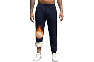 VORVOWRY Pantalon Chandal Hombre Invierno Termico Forro Polar Cálido Algodon Deporte Pantalones Jogger Hombre da Bolsillos y Cordón Ajustable
