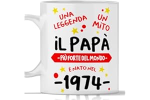 Tee Design Tazza compleanno 50 Anni Papà Regalo per Uomo Regalo festa del papà e natale per uomo nato 1974 - Tazze per Regali Divertenti Gadget Divertente per Lui 50 Anni