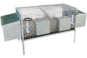 Montidistribuzione Gabbia Conigli Fattrici K13. Conigliera con 2 Scomparti Sovrapponibile. Cm 154 x 53 x H 70