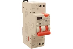 A2ZWORLD Interruttore Differenziale Magnetotermico WiFi con Riarmo Automatico e Display, Tipo A Curva C 30mA 220V, Corrente Nominale Regolabile 1-20A, 2 Moduli DIN, App Tuya Smart Life