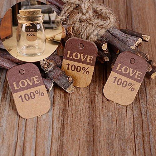 MagiDeal 95pcs 100% LOVE Papier Geschenkanhänger Etiketten Papieranhänger - 3