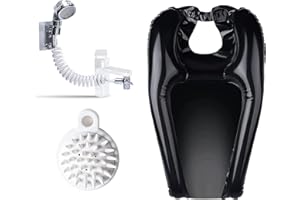 Lavacabezas Hinchable para Lavar El Cabello, DOYUKY Lavacabezas Portatil con Cabeza de Ducha+Pincel de Champú, Lavabo Profesional Hinchable, para Ancianos, Embarazadas, Heridos y Discapacitados