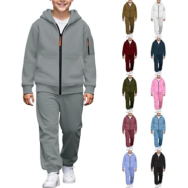 Kinder Jogginganzug 2-teilig – Kapuzenpullover & Jogginghose Aus Baumwolle-Fleece, Für Jungen & Mädchen