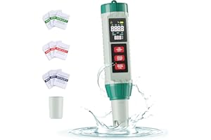 AGUTAI Misuratore Salinità Ph Piscina Acqua: 5 in 1 TDS EC PH Sale Temperatura Digitale Alta Precisione Tester Ph - Phmetro con Display LCD Schermo e funzione ATC Per Acqua Piscine Spa Acquari Idroponica