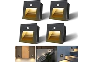 ‎AROTELICHT Arote 3W LED Treppenbeleuchtung Treppen-Leuchte 230V Wasserdicht Quadratische Einbauleuchte Einbaustrahler Stufenbeleuchtung Treppenlicht Stufenlicht Beleuchtung Flurleuchte Nachtlicht Lampe Alu