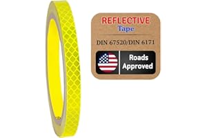 SOLNIT Reflektierende Reflektorband Reflektorfolie Sicherheitswarnband Wasserdicht Reflexfolie Autos Motorräder Helm Fahrrad hergestellt mit 3 M 4083 Diamond Grade (10mm X 5meter gelb)