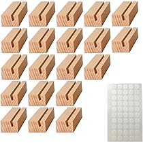 20 Portacarte In Legno Con Adesivo | Segnaposto Per Matrimoni, Feste E Ristoranti - Foto 3