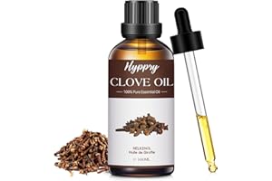 Hyppry 100ml Clove Essential Oil 100% Natural - Clove Bud Oil Essential Oils for Diffuser for Home, Teeth, Gum Health, Skin Care, Perfume, Soaps & Candles Making