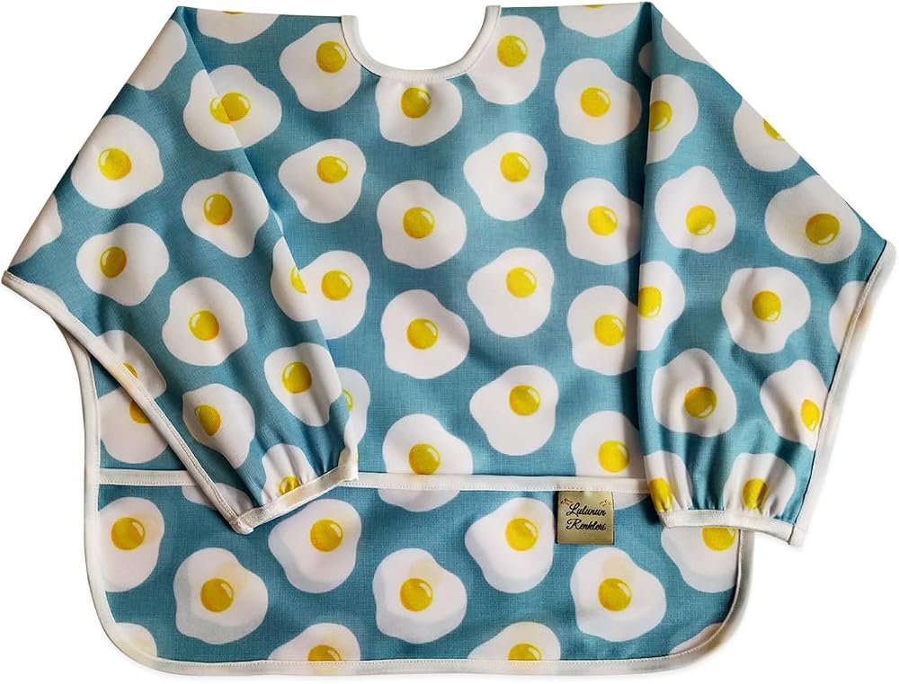 Lulu'nun Renkleri Uzun Kollu Sıvı Geçirmez Mama Önlüğü | 6-24 Ay | Ayarlanabilir | Bebek Beslenme ve Aktivite Önlüğü | Kolay Temizlenebilir