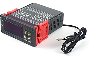 VIPMOON Termostato STC-1000 AC110-220 V, Termoregolatore Digitale Sensore Temperatura con Sonda NTC per Frigorifero, Acquario