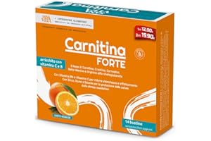 PALADIN PHARMA SPA Sanavita Carnitina Forte, Formula completa + Creatina, Carnosina, Beta-alanina per sostegno attività fisica - 14 bustine