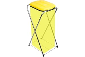 BigDean Müllsackständer EasyFix GELB 120L - Müllbeutelhalter mit Gitterboden - Müllsackhalter Metall Mülltütenhalter Gelber Sack Ständer