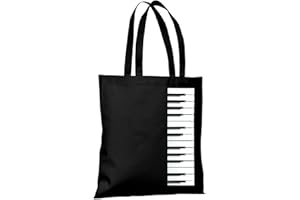 GOOGIT Borsa Musica Pianoforte 100% Tela di Cotone Scuola Shopper Viaggi (Canvas bag)