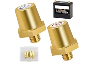 MAXMOC Messing Batteriepol Adapter Set, M8 Gewinde-Anschlüsse, robust und korrosionsbeständig, Schnellmontage Batterieklemmen, Batteriepol-Adapter für Lithium-Autobatterien(1 Paar)