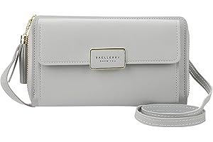 YIXUAN LLC Yixuan Pochette Telephone Portable Sac Portefeuille Femme Bandouliere Petit Sac Bandouliere avec Porte Cartes et Fermeture Eclair Portefeuille Femme en Cuir PU avec Réglables Bandoulière