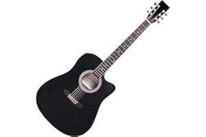CLASSIC CANTABILE Klasyczna gitara akustyczna Cantabile WS-10BK-CE czarna z przetwornikiem