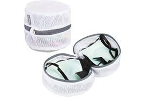 mDesign Zestaw 2 worków na pranie z zamkiem błyskawicznym – nowoczesny organizer na pranie do pralki – siatka na biustonosze, bieliznę i delikatne pranie – kolor biały