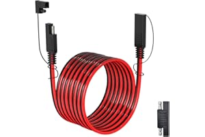 ELFCULB Câble d'extension SAE, Faisceau de Câbles à déconnexion Rapide 14AWG Avec Connecteur SAE pour Automobile, Camping-car et panneau solaire (6m)