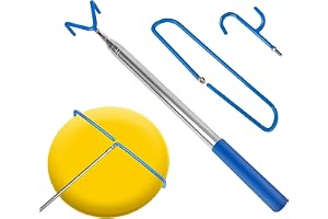 Msnaile Teleskopisk discgolfgripstång retriever med 3 krokar för tillbehör för vatten discgolf för utomhusdiscsport nybörjare 4,89 m (16 fot)