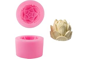 WANDIC Moldes de Silicona, 1 Molde de Vela de Loto 3D para Hacer Velas de Flor de peaje para fundición de Arcilla polimérica y jabón, Velas para Hacer proyectos Hechos a Mano
