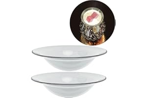 GDICONIC 2Pcs of Replacement Glass Dish for Electric Oil Burner or Tea light candle holder wax Melt burner spare glass dish for wax burner