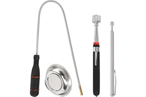 AOROPS Magnet Teleskopstab, 4 Stück Ausziehbar Magnetisches Aufnahmewerkzeug, Magnetheber Magnetstabgreifer zum Aufnehmen von Kleinen Teilen Autoteilen Metallgegenstände