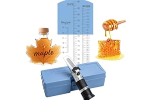 HUNTERBEE Logic box Réfractomètre de saccrose pour humidité au miel, Brix et Baume, 3 en 1, 58–90% Brix Testeur avec ATC, idéal pour sirop d'érable à forte teneur en sucre, mélasse, malt, apiculteurs.
