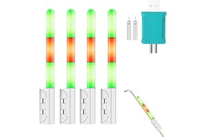 ‎FUFRE FUFRE Knicklichter Angeln, Elektronischer Bissanzeiger Angeln, LED Leuchtstäbe Angeln, LED Knicklicht Angeln, Fishing Glow Sticks Angelrute Schwimmt Knicklicht Angelzubehör