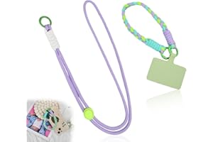 Futuhada Cuerda para Móvil Universal con Parche, 2 Pcs Cadena con Hebilla Cuerda, Cordón para teléfono Celular, Cordón Colgante Movil Correa Ajustable, Correa Cruzada para la Muñeca