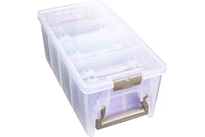 ArtBin Semi Satchel Foto- und Bastelorganizer Set, große Box mit [8] Kunststoff-Aufbewahrungsboxen innen, transparent, 0