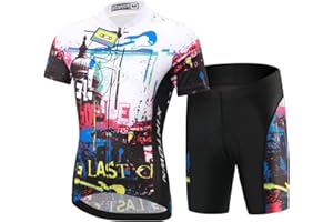 Uncle Lee Unisex Ropa Skinsuits Ciclismo Niños Ciclismo Manga Corta Maillot Manga Corta Jersey + Pantalones Cortos Acolchados Niños