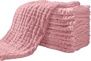 Yoofoss Ściereczki muślinowe dla niemowląt, opakowanie 10 100% bawełny, chusteczki dla dużych niemowląt, 27 x 50 cm, super miękkie i chłonne dla chłopców, dziewcząt