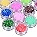 Biutee 24 Colors Nail Glitter Powder Dust 3D Tip Manicure Tools Nail Art Decoration Polish Powder Dust Gem Decoration