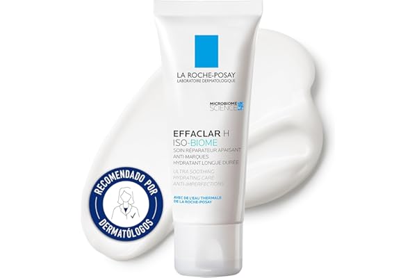 La Roche Posay, Effaclar H Iso-Biome Crema Hidratante Facial, Hidrata, Calma y Repara la Piel, Reduce Imperfecciones, Con Niacinamida, Para Piel Grasa con Acné, 40 ml