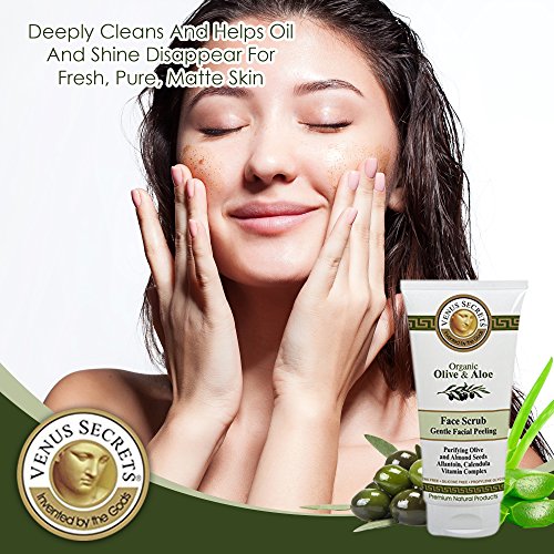 Gesichtspeeling – Face Scrub – Peeling-Gesichtsreinigung – Sanftes Gesichtspeeling – Gesichtsreiniger – von Venus Secrets Naturkosmetik – 100ml – für alle Hauttypen – hilft das Auftreten von Akne-Narben zu verringern – Reinigt und hydratisiert, so dass die Haut weich, glatt und hell wird – Tiefenhydratisierend – Erfrischt, reinigt und belebt die Haut – Kann mit Gesichtsbürste verwendet werden - 6
