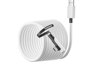 TRANSNOVO Link Cable 5M, VR Cable Compatible with Meta Quest 3/Quest 3S/Quest 2/Pro/Pico 4, Long Cable Accessories for PC/Steam VR Games, USB 3.2 A to Type-C High Speed PC Data Transfer Cable, Black