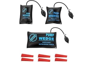 eSynic 3Pack Durable Air Wedge Pump Up Bags 3 Different Sizes Wedge Pump Winbag Alignment Tools load-bearing 150 to 500 pound Air Door Lifting Tools for Door Window Installation etc with Plastic Wedge