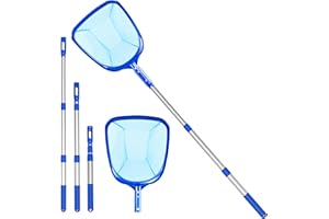 ERWAWEE Pool Kescher mit Teleskopstange, Poolreinigung Pool Skimmer Reinigungsset Laubkescher Feinmaschig Poolkescher Netz, Pool Reiniger mit Teleskopische Pole für Reinigung Schwimmbad Whirlpool Spa Aquarium