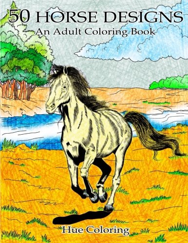 50 Lovely Horse Designs An Adult Coloring Book Barret Emily Hue 