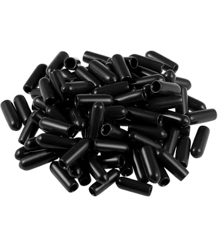 sourcing map Gummi-Endkappen, 10 mm ID, Vinyl, rund, Schraubgewindeschützer, Rot, 80 Stück