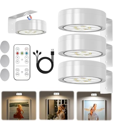 ORIA Luce Per Quadri Senza Filo, 3 Pezzi Luci LED A Batteria Con - 10
