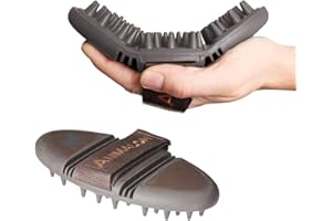 ‎ANIMALON Animalon CareFlex Massage-Striegel | Flexible & Ergonomische Massage-Bürste mit Klettverschluss für echte Genießer | perfekt für den Fellwechsel