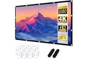 FOGARI Schermo Proiettore 100 Pollici, Telo Proiettore Portatile 16:9 Full HD 4K, 221 x 125 cm Schermo Doppia Faccia,Anti Rughe Pieghevole,Portatile Lavabile, Schermo Proiezione per Esterni per Home theater